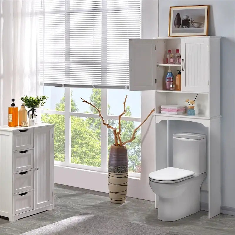 Organisateur de salle de bain peu encombrant au-dessus des toilettes