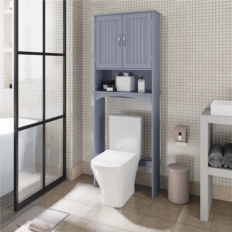 Organisateur de salle de bain peu encombrant au-dessus des toilettes