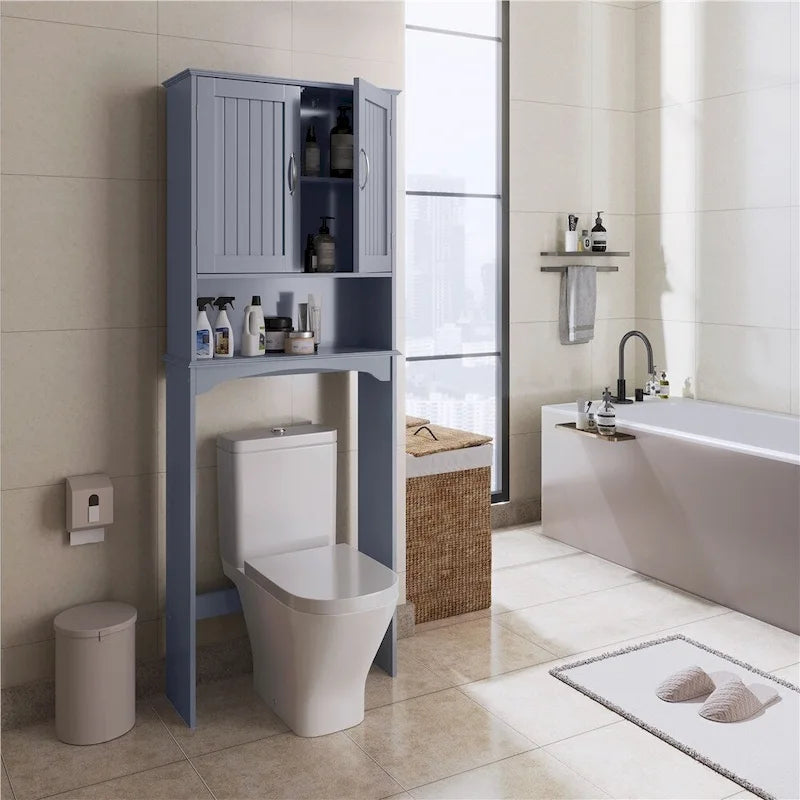 Organisateur de salle de bain peu encombrant au-dessus des toilettes