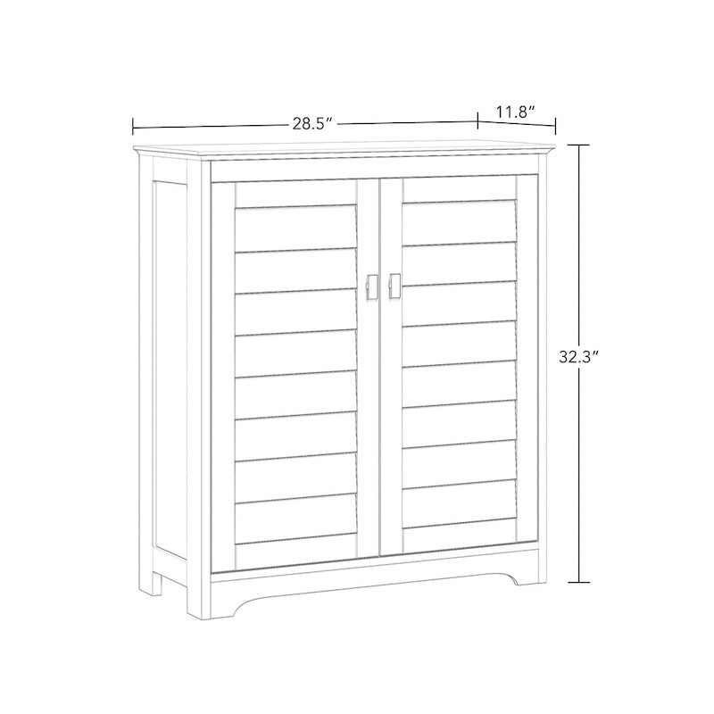 Meuble de rangement et organisateur de salle de bain et buanderie à deux portes avec étagères réglables - Blanc