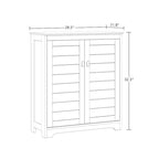 Meuble de rangement et organisateur de salle de bain et buanderie à deux portes avec étagères réglables - Blanc