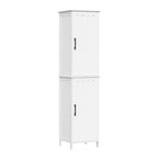 Meuble haut de rangement de salle de bain avec portes et étagères réglables - Blanc
