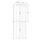 Meuble haut de rangement de salle de bain avec portes et étagères réglables - Blanc