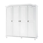 Palace Imports Kyle Armoire 4 portes 100 % en bois massif avec portes en bois massif ou portes miroir