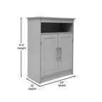 Meuble de rangement de salle de bain moderne avec portes à fermeture magnétique et étagères