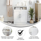 Meuble de rangement de salle de bain moderne avec portes à fermeture magnétique et étagères