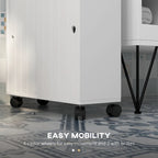 Meuble de rangement pour papier toilette, Meuble de salle de bain fin avec 4 roulettes, Petite armoire de salle de bain avec trous pour papier