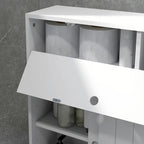 Meuble de rangement pour papier toilette, Meuble de salle de bain fin avec 4 roulettes, Petite armoire de salle de bain avec trous pour papier