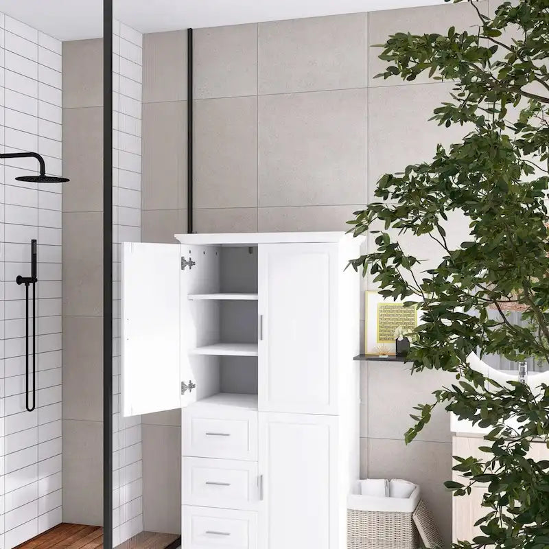 Armoire de rangement avec portes et trois tiroirs, 81 cm (32 po) l. x 183 cm (72 po) H