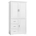 Armoire de rangement avec portes et trois tiroirs, 81 cm (32 po) l. x 183 cm (72 po) H