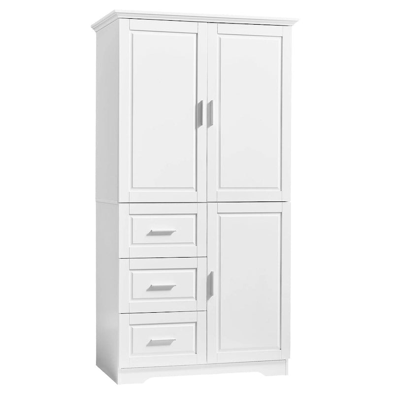 Armoire de rangement avec portes et trois tiroirs, 81 cm (32 po) l. x 183 cm (72 po) H