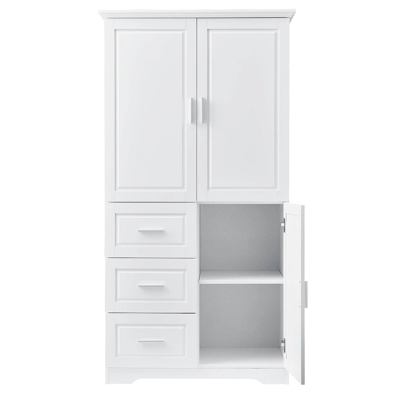 Armoire de rangement avec portes et trois tiroirs, 81 cm (32 po) l. x 183 cm (72 po) H