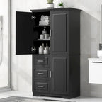 Armoire de rangement avec portes et trois tiroirs, 81 cm (32 po) l. x 183 cm (72 po) H