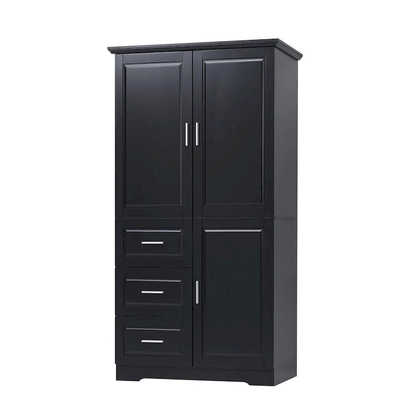 Armoire de rangement avec portes et trois tiroirs, 81 cm (32 po) l. x 183 cm (72 po) H