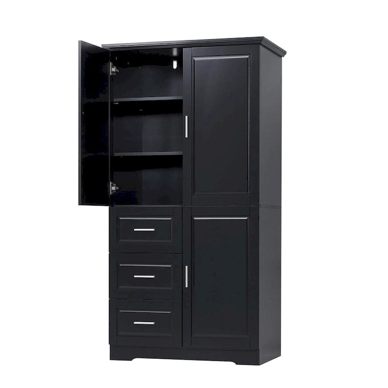 Armoire de rangement avec portes et trois tiroirs, 81 cm (32 po) l. x 183 cm (72 po) H