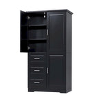 Armoire de rangement avec portes et trois tiroirs, 81 cm (32 po) l. x 183 cm (72 po) H