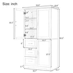 Armoire de rangement avec portes et trois tiroirs, 81 cm (32 po) l. x 183 cm (72 po) H