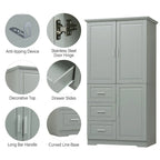 Armoire de rangement avec portes et trois tiroirs, 81 cm (32 po) l. x 183 cm (72 po) H