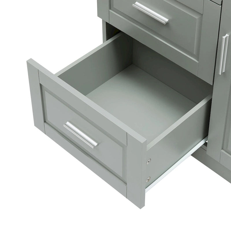 Armoire de rangement avec portes et trois tiroirs, 81 cm (32 po) l. x 183 cm (72 po) H
