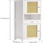 Meuble de rangement haut de salle de bain blanc avec étagères et tiroirs