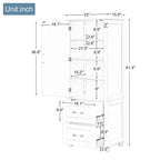Meuble de rangement haut de salle de bain, Armoire de rangement sur pied