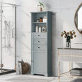 Meuble de salle de bain autoportant de 173 cm de haut avec 3 tiroirs et étagères réglables