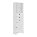 Meuble de salle de bain autoportant de 173 cm de haut avec 3 tiroirs et étagères réglables