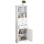 Meuble de salle de bain autoportant de 173 cm de haut avec 3 tiroirs et étagères réglables