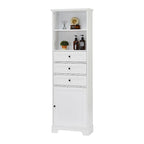 Meuble de salle de bain autoportant de 173 cm de haut avec 3 tiroirs et étagères réglables