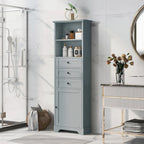 Meuble de salle de bain autoportant de 173 cm de haut avec 3 tiroirs et étagères réglables