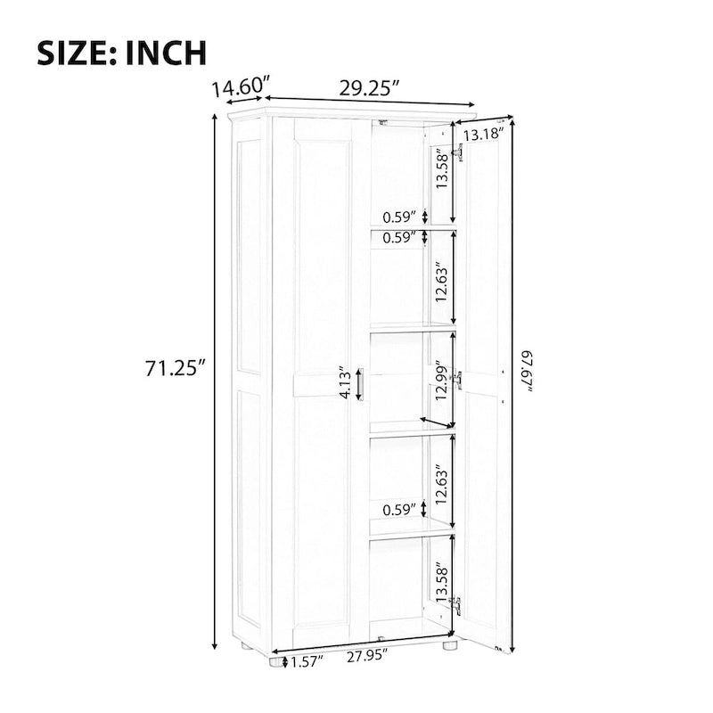 Meuble de rangement à deux portes pour salle de bain, bureau, étagère réglable, panneau MDF