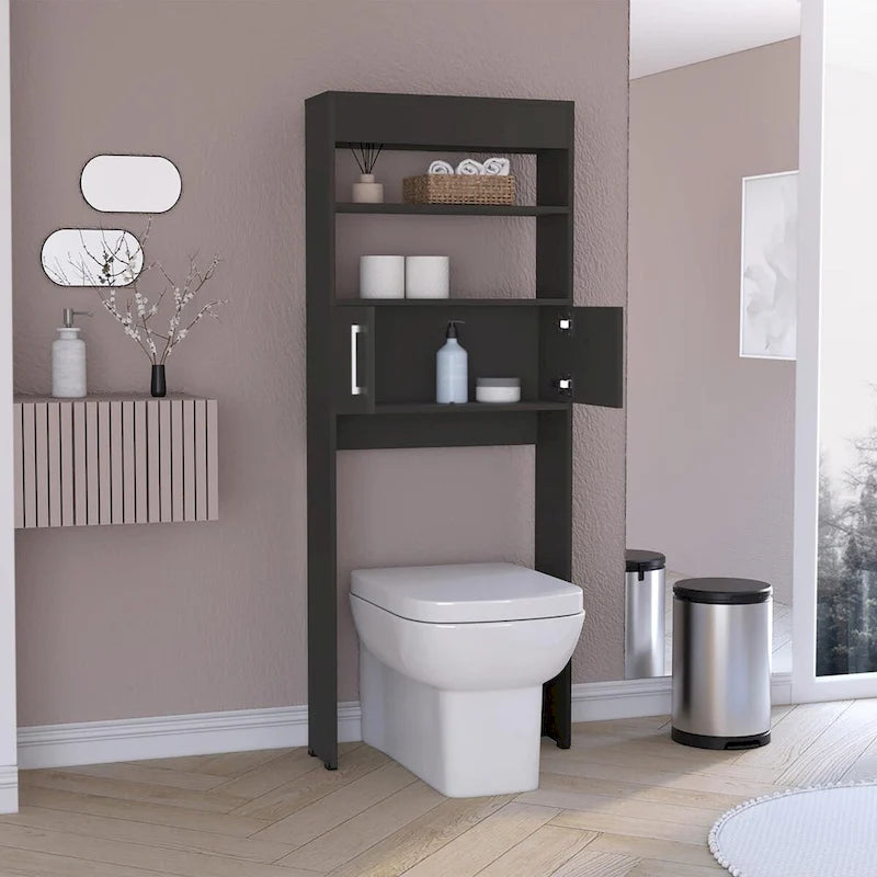 Organisateur de rangement pour WC avec portes et étagères