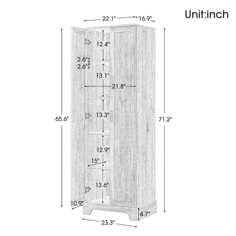 Meuble de rangement à deux portes pour salle de bain - 23,30L * 16,90l * 71,20H