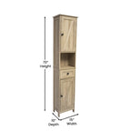 Tour de rangement à linge de ferme autoportante avec étagères, tiroir et portes