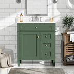 Meuble-lavabo de salle de bain de 76 cm avec lavabo intégré, meuble de rangement de salle de bain avec 2 tiroirs et un tiroir basculant, meuble-lavabo à vasque unique