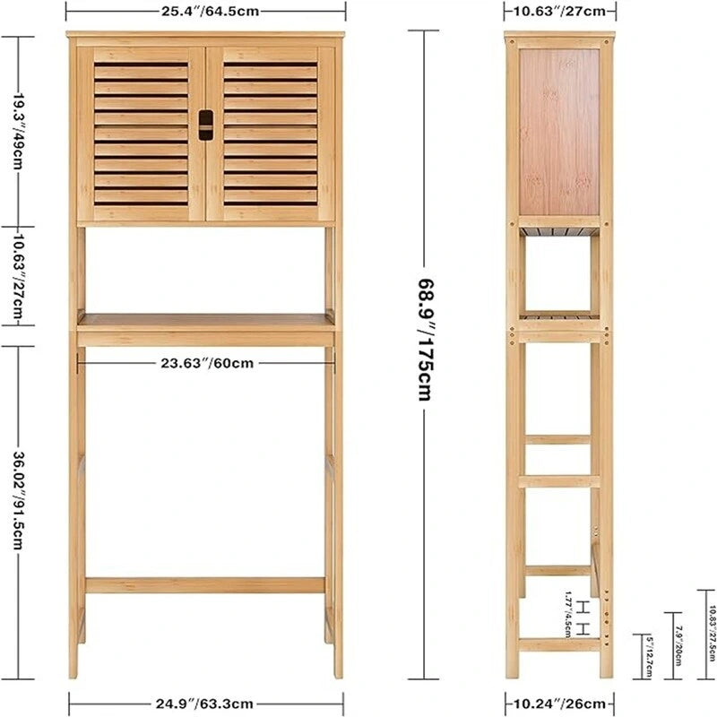 Meuble de Rangement Salle de Bain - 10.63P x 25.4L x 68.9H
