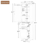Meuble de rangement pour linge de 20 po L x 13 po P x 68,1 po H avec 2 tiroirs de tailles différentes et une étagère réglable