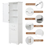 Meuble de rangement pour linge de 20 po L x 13 po P x 68,1 po H avec 2 tiroirs de tailles différentes et une étagère réglable