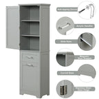 Meuble de rangement pour linge de 20 po L x 13 po P x 68,1 po H avec 2 tiroirs de tailles différentes et une étagère réglable