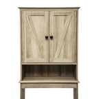 Meuble de rangement pour cabinet de toilette de ferme marron avec 2 étagères