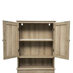 Meuble de rangement pour cabinet de toilette de ferme marron avec 2 étagères