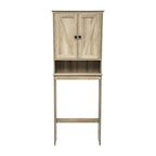 Meuble de rangement pour cabinet de toilette de ferme marron avec 2 étagères