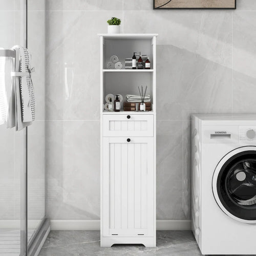 Meuble de rangement pour linge sale avec tiroir, 1 compartiment basculant