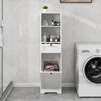 Meuble de rangement pour linge sale avec tiroir, 1 compartiment basculant
