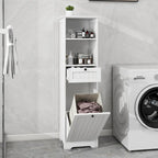 Meuble de rangement pour linge sale avec tiroir, 1 compartiment basculant