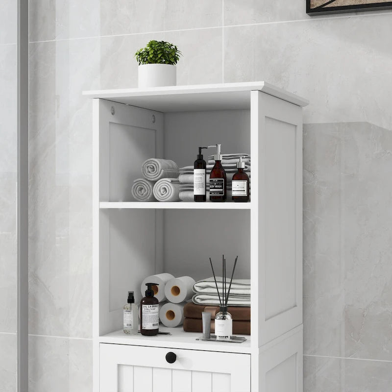 Meuble de rangement pour linge sale avec tiroir, 1 compartiment basculant