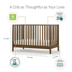 Lit de bébé 3-en-1 convertible, hêtre massif, certifié GREENGUARD Gold, fabriqué en Italie