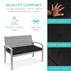 Banc de jardin en osier d'extérieur 2 places Best Choice Products avec coussin, capacité de 317 kg