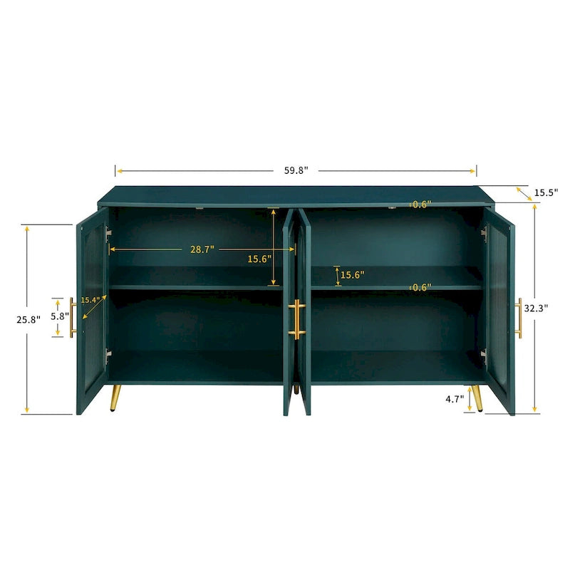 Meuble TV pour téléviseur de 65 pouces et plus, meuble TV en bois avec placard de rangement et étagères réglables, console multimédia pour salon ou chambre
