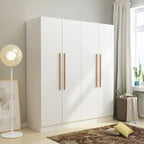Armoire de rangement moderne sur pied en bois massif avec étagères